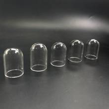 Frasco de vidro 5 pçs/lote 25x18mm, mini tubo sino frasco de vidro brilho bolha capa dome desejo diy garrafa de vidro colar de pingente de vial, decoração 2024 - compre barato