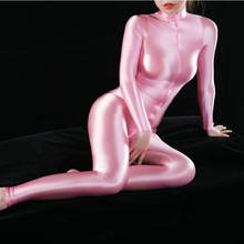 Oil Shiny Sexy Full Bodysuit Glossy Tight Body Shaping Thong Catsuit Sheer See Through Lingerie Bodyhouse Candy Color Gay Wear 2024 - buy cheap