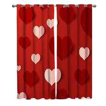 Paper-Cut Love And Red White Heart Window Curtains Living Room Decor Curtains for Bedroom Luxury Home Decor Flat  Window 2024 - buy cheap