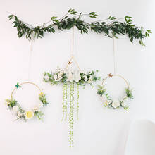 Cilected Nordic Ins Wrought Iron Simulation Tassel Wreath Wall Hanging Decoration Wooden Letter Pendant Wedding Scene Layout 2024 - buy cheap