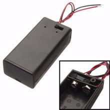 Estuche para batería 9v, caja de soporte con Clip útil, 2 cables, color negro, certificado 2024 - compra barato