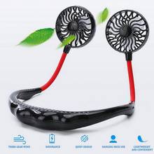 Portable Personal Fan Neckband Fan USB Rechargeable Battery Operated Dual Wind Head for Traveling Office 2024 - buy cheap