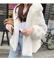 New Vintage Fashion Faux Fur Coat Winter Women Casual Hooded Loose Long Sleeve Faux Fur Winter Jacket Female feminino Outwears 2024 - buy cheap