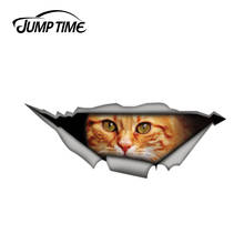 Jump Time 13cm x 4.8cm Red cat decal 3D Pet Graphic Vinyl Decal Car Window Laptop Bumper Car Stickers 2024 - buy cheap