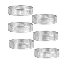 6 Pcs Mini Tart Ring Stainless Steel Tartlet Mold Circle Cutter Pie Ring Heat-Resistant Perforated Cake Mousse Molds 2024 - buy cheap