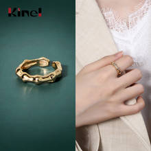 Kinel anéis convexos femininos de prata esterlina 925, joias côncava irregular e douradas 18k, bijuterias finas 2024 - compre barato
