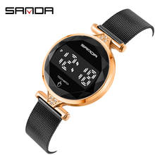 Sanda Brand Women Watches Fashion Touch Screen Digital Mesh Steel Watch Waterproof Wristwatches Female Clock Relogio FemininoT 2024 - buy cheap