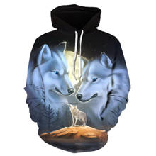 New Hot Space Galaxy Hoodie 3D Wolf Men/ Women  Fashion Spring Autumn Hoodies Hip Hop Pullover Wolf Sweatshirts  Dropshipping 2024 - buy cheap