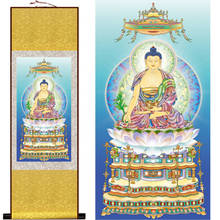 Portrait of the three saints of the East hanging painting of pharmacist glazed Buddha silk scroll painting 2024 - buy cheap