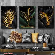 Pintura de diamantes de hoja de oro negro, arte de pared, mosaico de diamantes de imitación, pintura abstracta, imagen de pared para sala de estar 2024 - compra barato