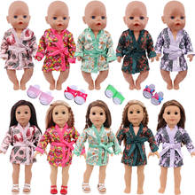 Doll Generation cloth Bathrobe+Flip Flop Fit 18 Inch American Doll 40-43cm Born Baby Accessories For Baby Birthday Festival Gift 2024 - buy cheap