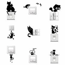 Cartoon cat Waterproof Wall Stickers Wall Art Decor For Kids Room Living Room Home Decor Vinyl Mural Decal 2024 - buy cheap