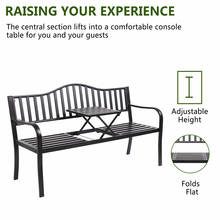 Cadeira de jardim, 59 polegadas, ferro forjado, assento de chá, móveis para exterior 2024 - compre barato