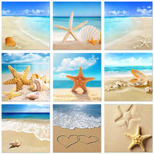 Полный квадратный/круглый дрель 5D DIY Алмазная картина "Морская звезда морской пляж" 3D вышивка крестиком 5D домашний декор 2024 - купить недорого