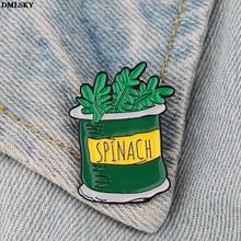 M4722 DMLSKY Cute Spinach Metal Enamel Lapel Pins Cartoon Tie Pin Backpack brooch badge Funny Brooches for kids women 2024 - buy cheap