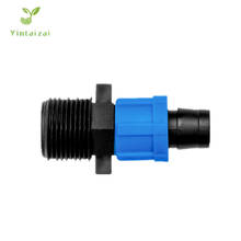 Acoplamento com rosca macho 1/2 "x dn17, conector para fita de gotejamento, microirrigação, encaixes de porca de bloqueio 2024 - compre barato