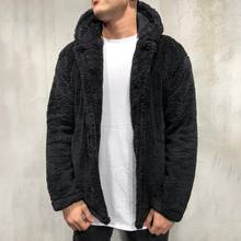 Fluffy Fleece Hoodies Furry Jacket Men's Faux Fur Jacket Sweater Fashion Casual Zipper Thick Fur Fleece Hooded Jacke Fleece Tops 2024 - buy cheap