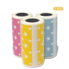 3 Rolls Cute Cartoon Direct Thermal Labels Roll Strong Clear Printing Adhesive Sticker for PeriPage A6 Pocket BT Thermal Printer 2024 - buy cheap