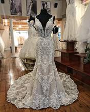 Новые поступления Свадебные платья Русалочки Vestido De Noiva Свадебные платья невесты 3D цветы изготовленные по индивидуальному заказу размера плюс свадебное платье; Robe De Mariage 2020 2024 - купить недорого