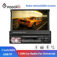 Podofo 1DIN Car Radio Audio Stereo 7" HD Auto Retractable Touch Screen Bluetooth MP5 SD FM USB Auto Player For Universal 2024 - buy cheap