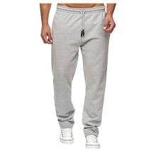 Men's Casual Sport Long Pants Mid Waist Slim Fit Trousers Solid Color Comfortable Running Joggers Sweatpants For Male Fashion 2024 - buy cheap