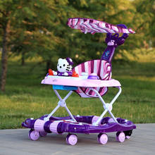 Andador de bebé con ruedas y asiento para recién nacido, coche de aprendizaje para caminar con música, plegable y ajustable, multifunción 2024 - compra barato