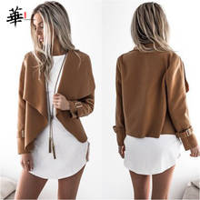 Solid Asymmetric Turn-down Collar Cardigan Jacket Long Sleeve Autumn Casual Women Jackets and Coats 2019 Outerwear Clothes 2024 - buy cheap