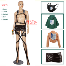 Attack on Titan Scout Regiment Cosplay Costume Set Anime Eren Jaeger Ackerman Levi Mikasa Sasha Blaus Cloak Hanji Zoe Jacket 2024 - buy cheap