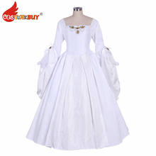 Costumebuy Tudor Queen Elizabeth Versailles Gothic Dancing Dress Anne Boleyn Girl White Dress Ball Gown Drama custom made 2024 - buy cheap