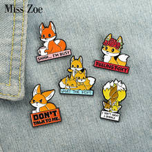 Fox Quotations Enamel Pins I AM BUSY Fun Banner Brooch Lapel Badge Bag Cartoon Animal Jewelry Gift for Friend 2024 - купить недорого