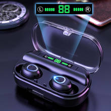 TWS V10 Спортивные Беспроводные Bluetooth 5,0 наушники сенсорная кнопка управления Мощный светодиодный дисплей для samsung huawei игровые наушники 2022 - купить недорого