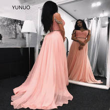 Long Evening Dresses 2022 Pink Slit Crystals Beaded Sweetheart A Line Vestidos De Festa Prom Party Dresses 2024 - buy cheap