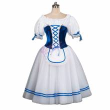 Traje de ballet blanco azul, tutú de ballet al estilo de Giselle, tutú de ballet largo profesional, tutú romántico de bailarina, vestido de ballet Napoli 2024 - compra barato