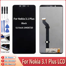 ЖК-экран с рамкой для Nokia 3,1 Plus, качество AAA, сменный сенсорный экран с дигитайзером 2024 - купить недорого