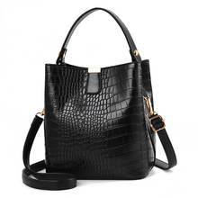 Retro Vintage Fashion Female Tote Bag 2019 New PU Leather Women's Designer Handbag Alligator Bucket Bag Shoulder Messenger Bag 2024 - buy cheap