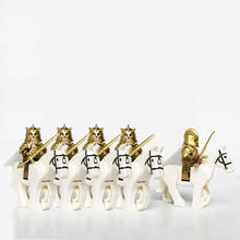 5PCS horse +5pcs fig Gondor Roman soldiers lancer archer Medieval Knight Action Fig with Armor Building block kids toys 2024 - buy cheap