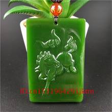 For Gifts Horse Green Charm Hand Men Amulet Jade Carved Jewelry Chinese Necklace Natural Women Fashion Jadeite Pendant 2024 - buy cheap