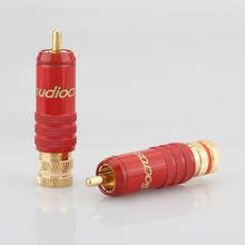 Audiocrast 4 pçs r001 24 k banhado a ouro rca plug amplificador de áudio adaptador conector para diy cabo de áudio alta fidelidade 2024 - compre barato