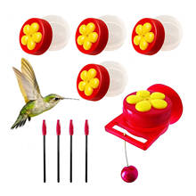 Alimentador de beija-flor portátil com ventosa, mini alimentador multifuncional, canudos criativos para animais de estimação, ferramentas de jardim 2024 - compre barato