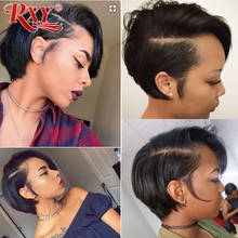 RXY Short Wig T Part Wigs Straight Lace Frontal Wig Human Hair Wigs Pre Plucked With Baby Hair Brazilian Hair Remy Glueless 2024 - buy cheap