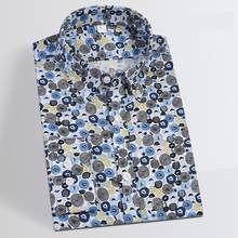 Camisa masculina 2020 algodão, camisa manga longa de alta qualidade com estampa floral, moda primavera outono roupas de marca casual ds400, novo, 100% 2024 - compre barato