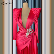 Женское вечернее платье с глубоким v-образным вырезом и длинными рукавами в Дубае, вечерние платья знаменитостей на заказ 2020 2024 - купить недорого