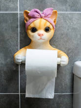 Suporte de rolo de papel higiênico para parede, rack criativo de tecido de gato, cão, banheiro 2024 - compre barato
