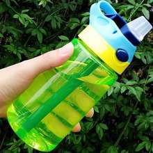 Botella de agua a prueba de fugas con tapa de pajita para niños, bonita botella de entrenamiento para beber al aire libre, escuela, 480 ml, nueva moda 2024 - compra barato