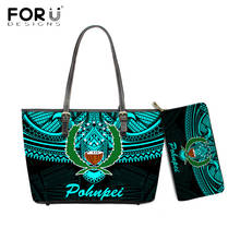 FORUDESIGNS Hot Sales Luxuty Women Shoulder And Purse Set Pohnpei Polynesian Samoan Tribal Printed Female PU Leather Handbag Sac 2024 - buy cheap
