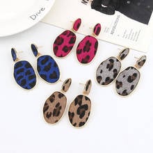 SUMENG-Pendientes largos con estampado de leopardo para mujer, aretes colgantes, redondos, cuadrados, geométricos, para fiesta, joyería, 2021 2024 - compra barato