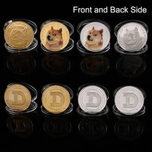 Dogecoin chapado en oro monedas conmemorativas patrón de perro lindo perro regalos de recuerdo 2024 - compra barato
