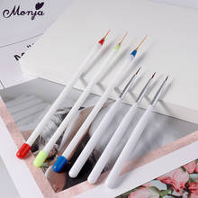 Monja 6 шт./Партия набор кистей для рисования ногтей, французские полосы, узор в сетку, акриловый УФ-гель, ручка для рисования, сделай сам, Маникюрный Инструмент 2024 - купить недорого