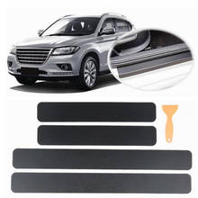 4 Pcs 3D Car Door Sill Anti-Kick Anti-Scratch Protection Sticker Auto Carbon Fiber Vinyl Sticker Guard Film Universal 2024 - buy cheap