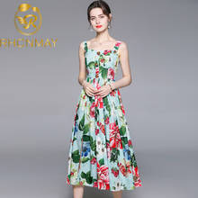 2021 New Women Summer Elegant Floral Dress Festa High Quality Long Wedding Party Robe Femme Vintage Designer A-Line Vestidos 2024 - buy cheap